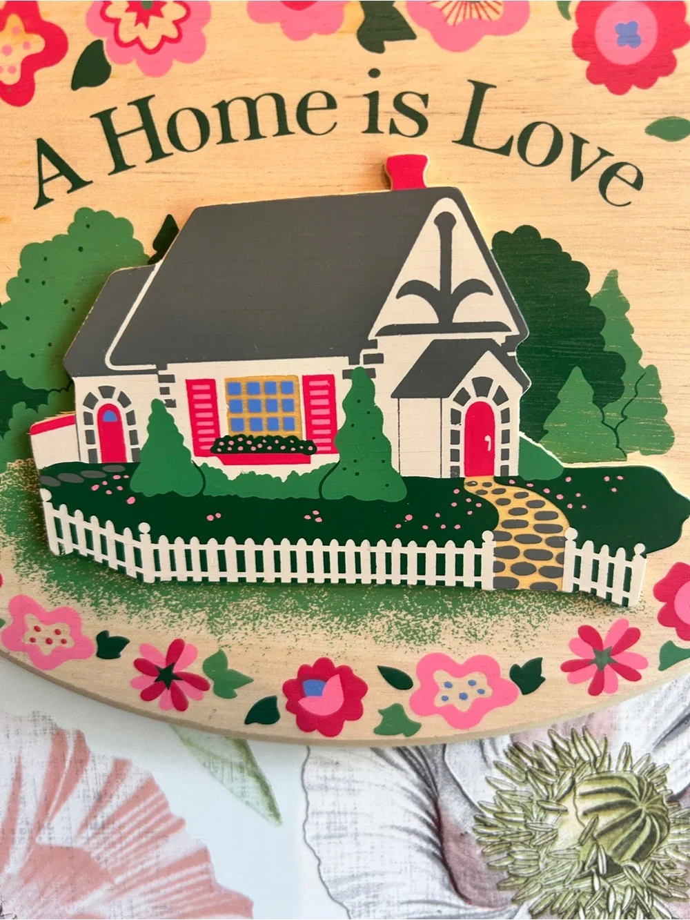 Vintage Cottagecore home sign, wooden wall plaque, grandmas cottage welcome